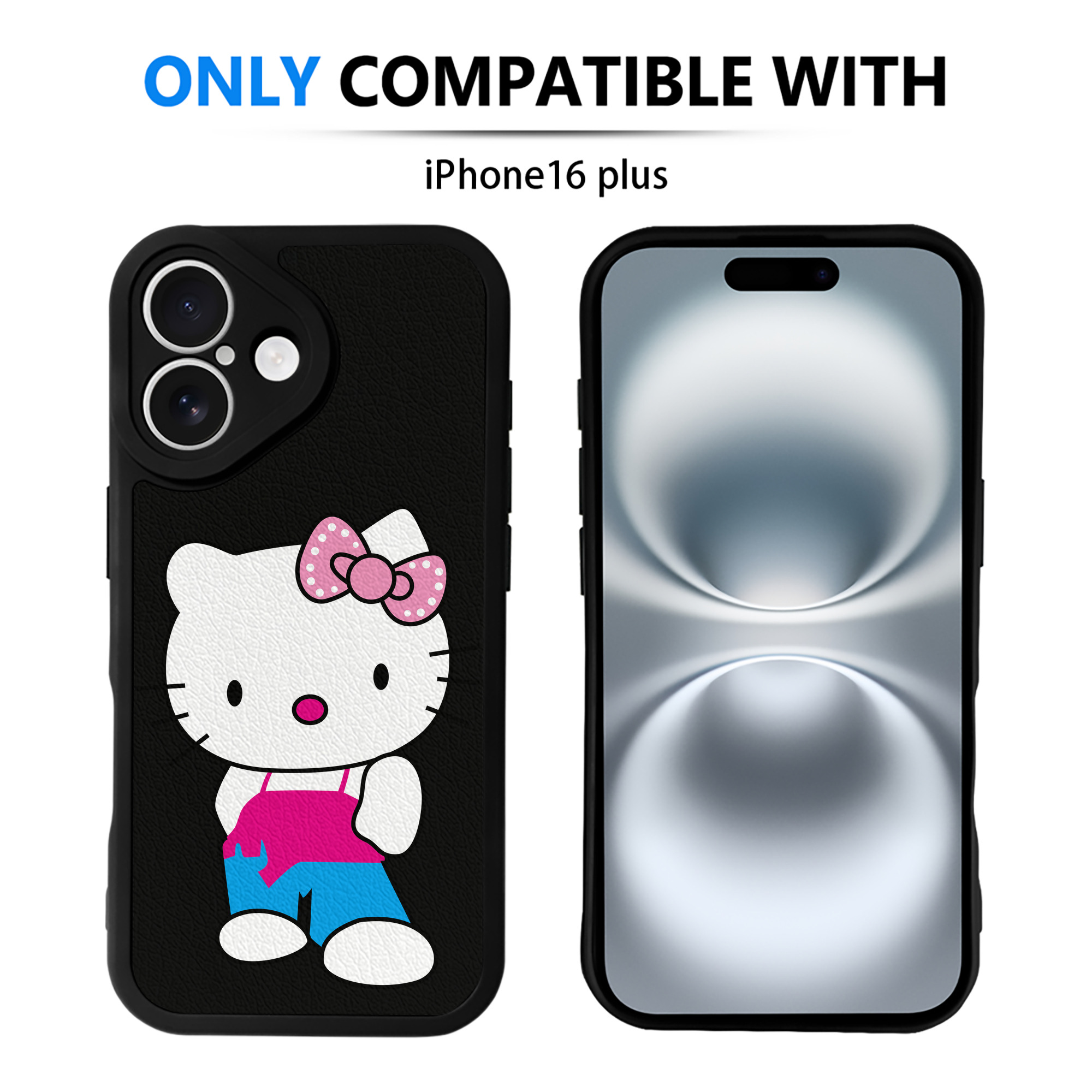 （画像用） Hello Kitty ハローキティ 【iPhone 16シリーズ対応】シリコンスマホケース（レザー調） 材質：シリコン